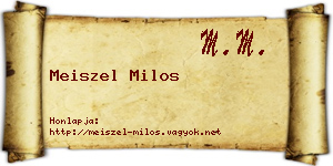 Meiszel Milos névjegykártya